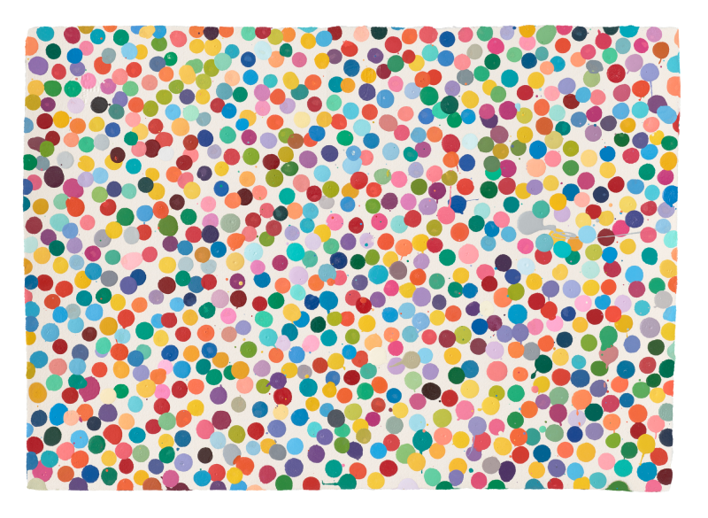 A dot painting from Damien Hirst’s The Currency