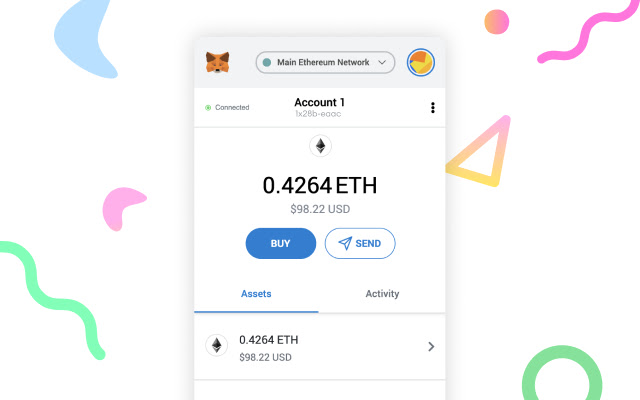 A MetaMask wallet holding ETH